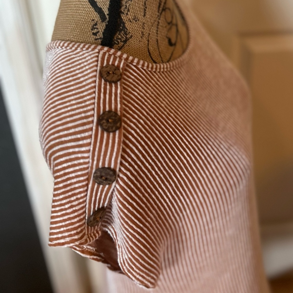 Final Price Clearances Grand Ave Design Burgundy Soft Striped Tunic Top 1X - Picture 12 of 16